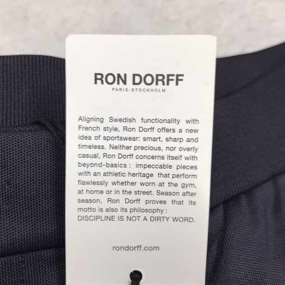 NWT RON DORFF Track Pants Men M (32x32) Navy Blue White Racing Stripe Zip Fly - Picture 14 of 16
